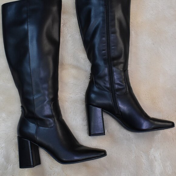 Kelly & Katie Freyna Tall Black Square Toe Knee High Boots Size 9 - Picture 14 of 16